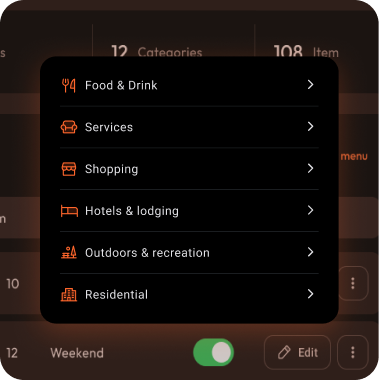 DENU used in various industries like restaurants, cafes, and hotels